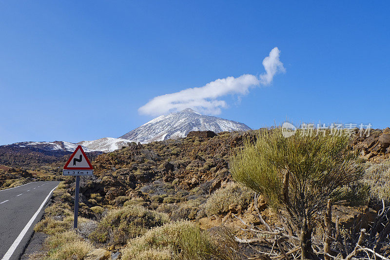 西班牙，加那利群岛，特内里费，到泰德火山的tf -21公路